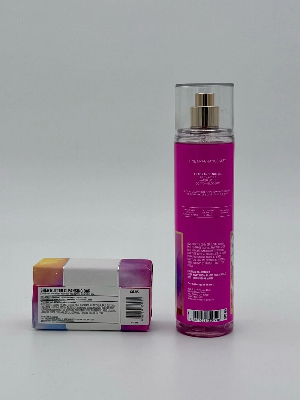 Bath & Body Works Pink Tie Dye & Among The Clouds Body Care & Bar Soap NWT